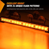 Nocthunt Traffic Advisor Emergency Strobe Light Bar 2 in 1 17Inch 32LED 23 Flash Patterns Directional Safety Warning Lights with Cigar Lighter on Trucks Police Construction Vehicles