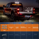 Nocthunt Traffic Advisor Emergency Strobe Light Bar 2 in 1 17Inch 32LED 23 Flash Patterns Directional Safety Warning Lights with Cigar Lighter on Trucks Police Construction Vehicles