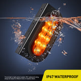 Nocthunt 6Inch Oval Trailer Tail Light with flush Mount Grommets Plugs w/Mounting Brackets 2PCS Amber Waterproof Turn Signals Trailer Lights for RV Truck